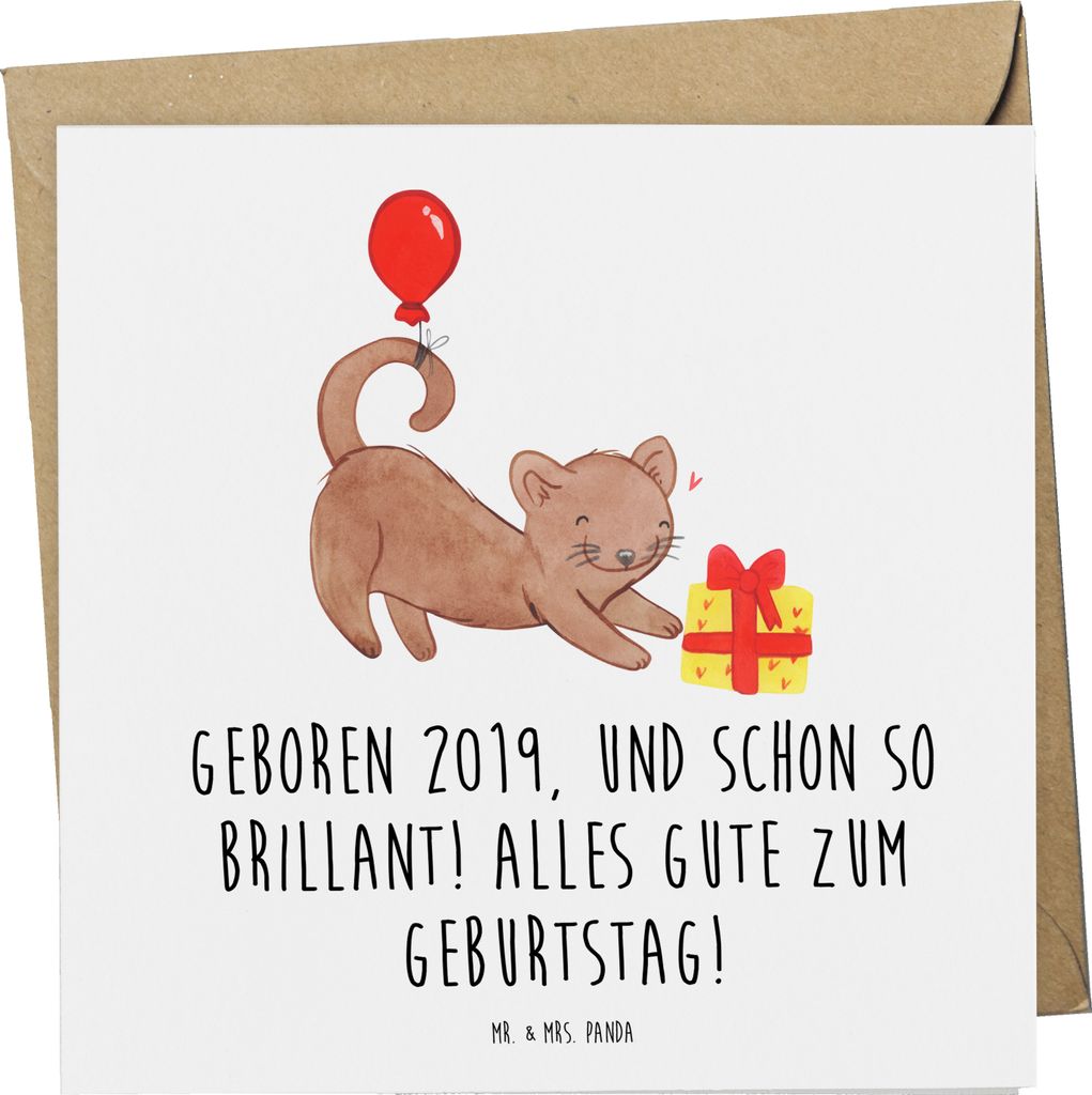 Mr. & Mrs. Panda Grußkarte 2019 Geburtstag - Weiß - Geschenk, Jahr, anlasskarte, Geburtstagsdeko, Alter, Happy Birthday, Glückwunschkarte, Klapp...