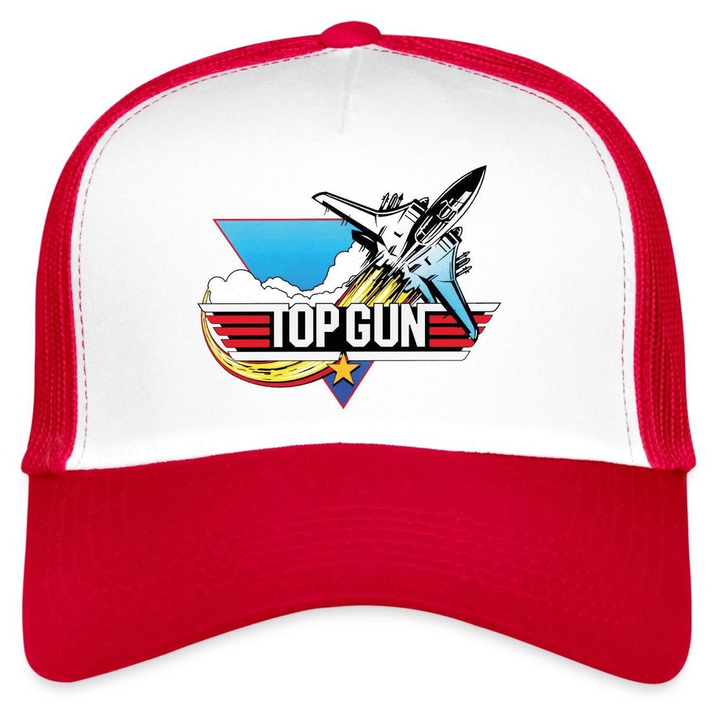 Spreadshirt Top Gun Fighter Kampfjet Logo Trucker Cap, One Produktbild 
