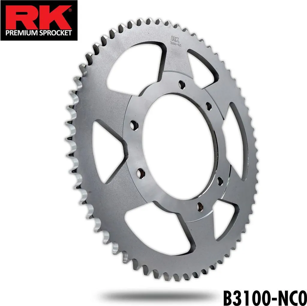 Couronne arrière 62 dents pas 428 série RK 3100 pour moto et motocross