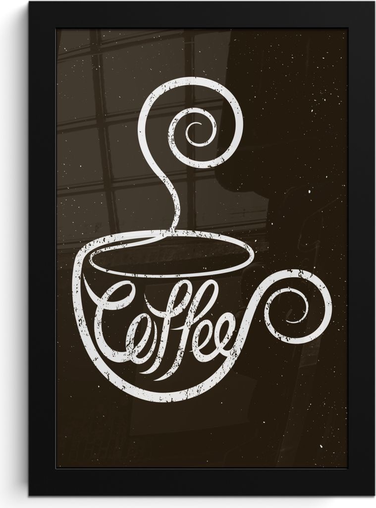 MuchoWow MuchoWow Gerahmtes Poster Sprichwörter - Kaffee - Zitate - Retro - Kreidetafel 20x30 cm - Poster mit zchwarzem Bilderrahmen - Drucken...