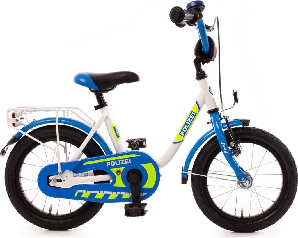 Polizei Kinderfahrrad 14 Zoll Fahrrad mit Rücktrittbremse Produktbild 