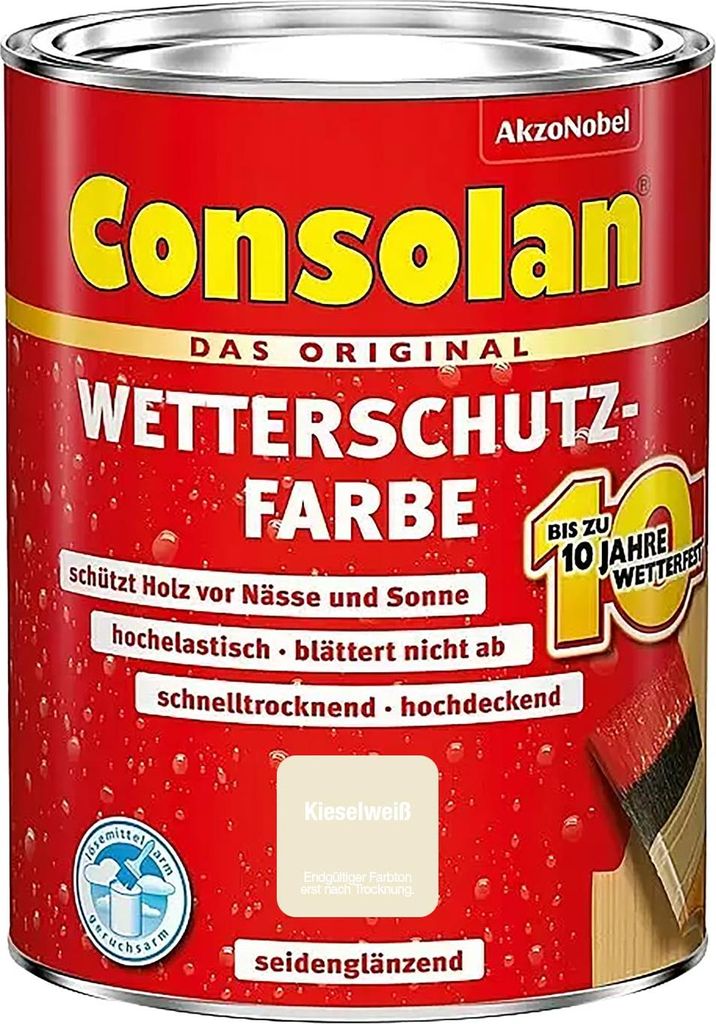 Consolan Wetterschutzfarbe, Deckender Holzschutz für Außen, Produktbild 