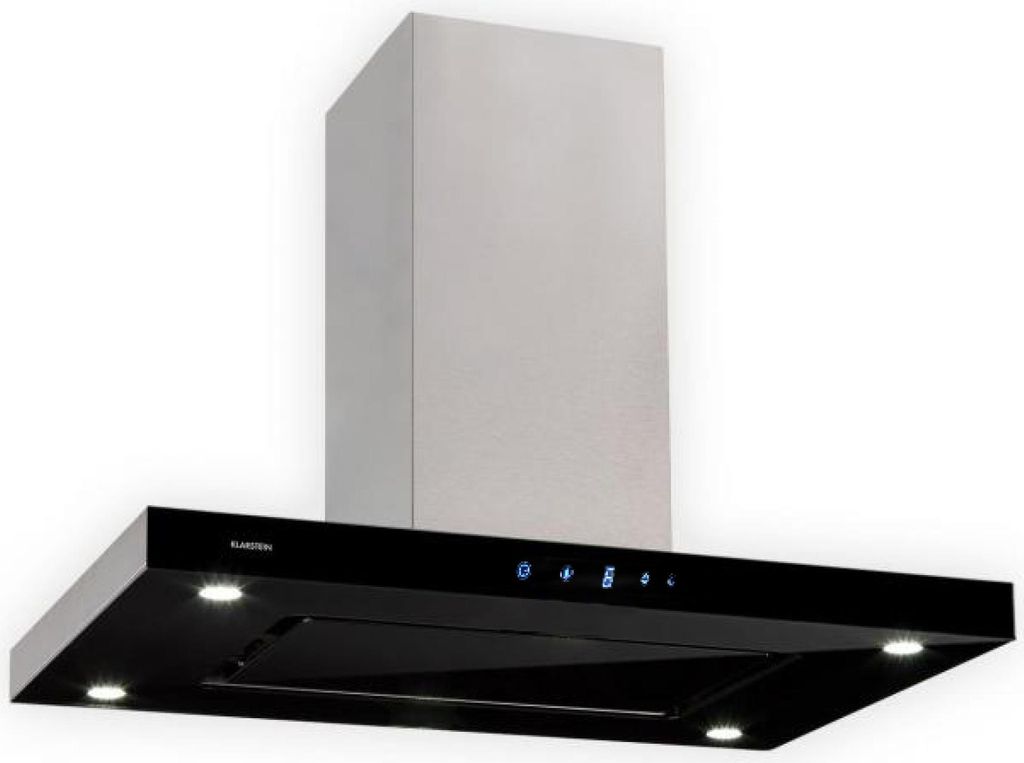 Klarstein Valeria Inselabzugshaube - Dunstabzugshaube, Inselhaube, 230W, max.650 m³/h, 3 Leistungsstufen, LED-Beleuchtung, Touch-Panel, Glas, Edel...