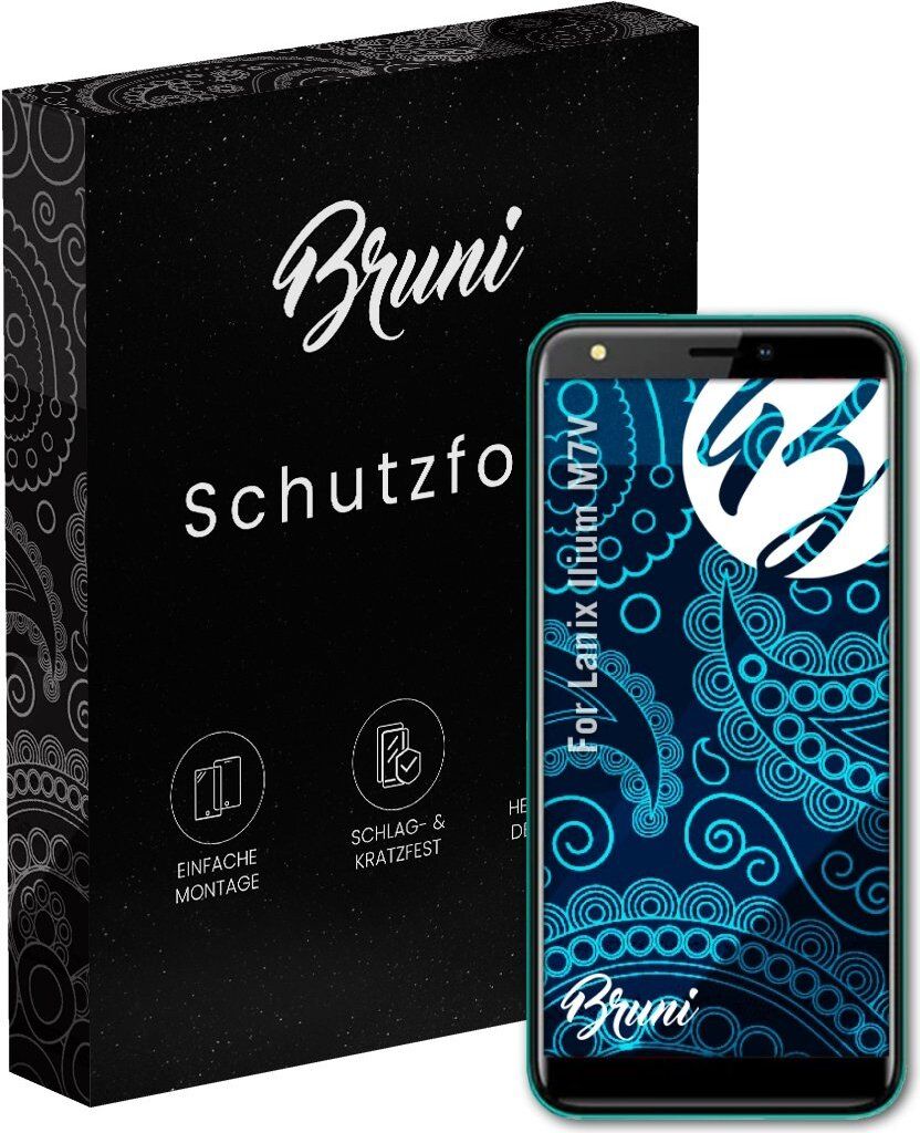 Bruni Basics-Clear 2x Schutzfolie kompatibel mit Lanix Ilium M7V Folie