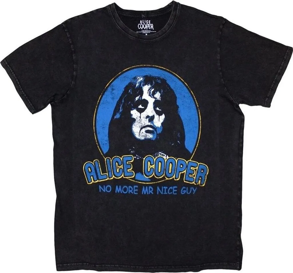 T-shirt rock vintage Alice Cooper No More Mr Nice Guy noir délavé