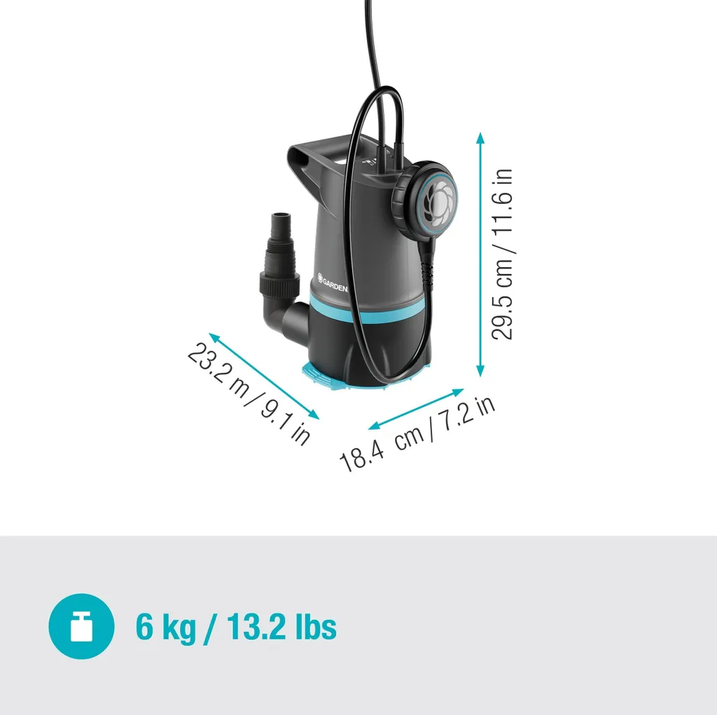 GARDENA 09018-47 Pompe d'évacuation eaux chargées 20000 BASIC 450W - 6