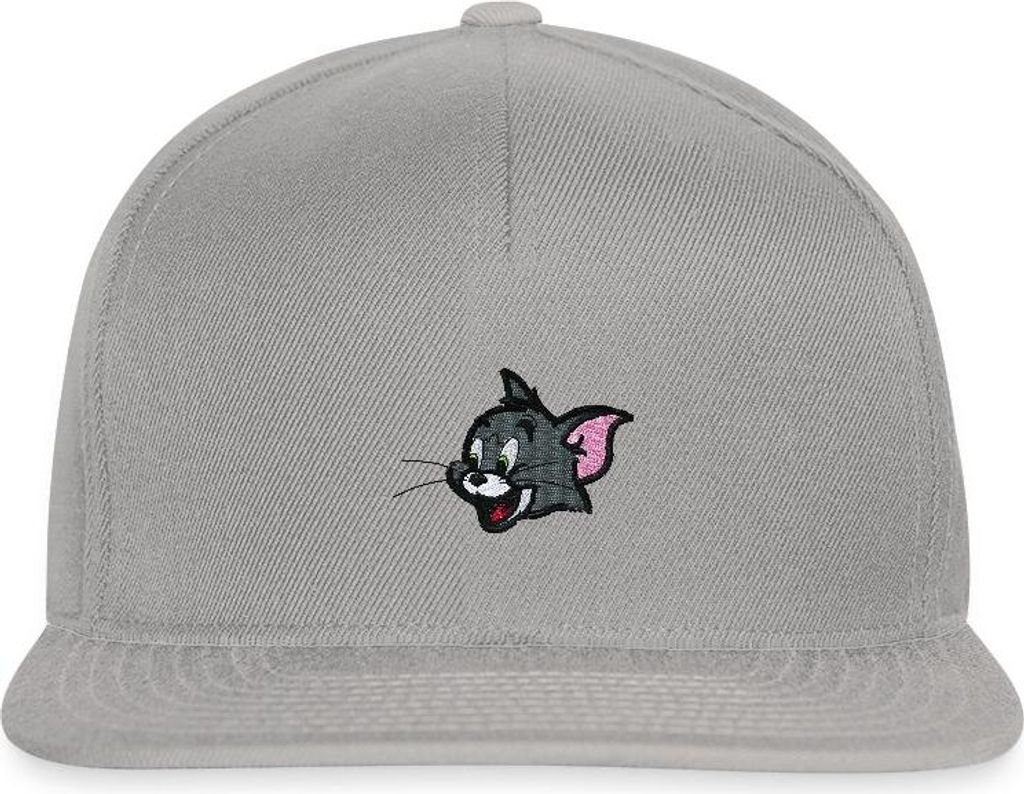 Spreadshirt Tom & Jerry Tom Als Stick-Design Snapback Cap, One size, Graphit/Graphit