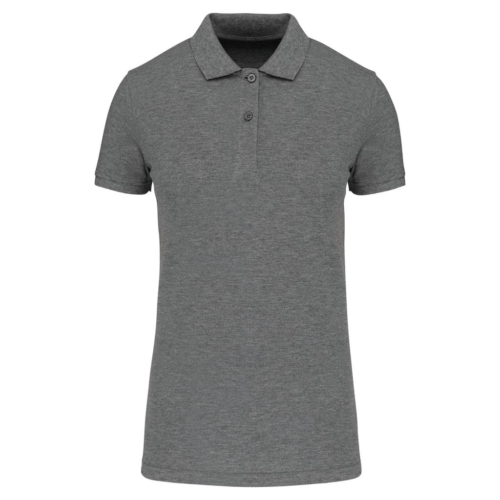 Kariban Damen Poloshirt Polo Shirt Basic T-Shirt Baumwolle Kurzarm, Größe:3XL, Farbe:Grey Heather
