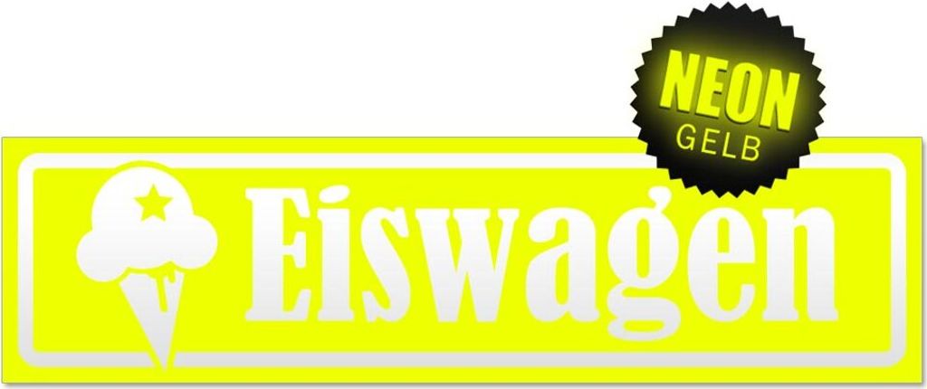 Eiswagen invertiert Magnetschild Schild magnetisch