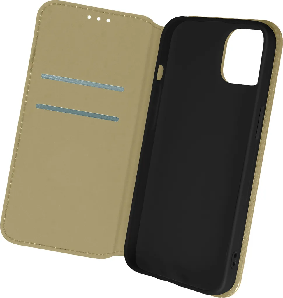Cover iPhone 13 Pro Oro Flip Case Ecopelle | Protezione Elegante