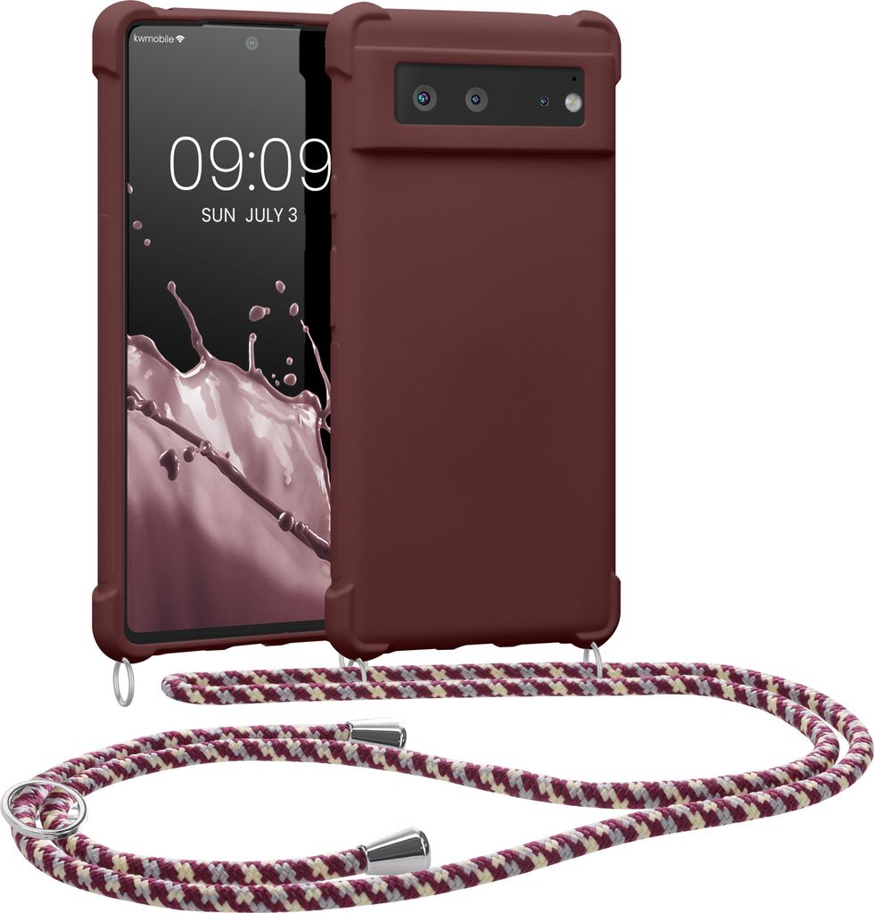 Kwmobile Necklace Case Für Google Pixel 4a – Silikonhülle Mit Umhängekordel In Creme
