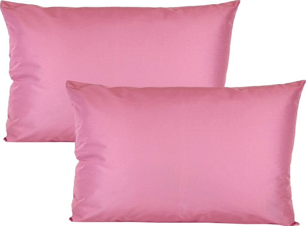 JACK 2er Set 40x60cm Outdoor Kissenhülle Kissenbezug Wasserfest Sitzkissen Lounge Kissen Garten Stuhl Lotus Effekt, Farbe:Weinrose