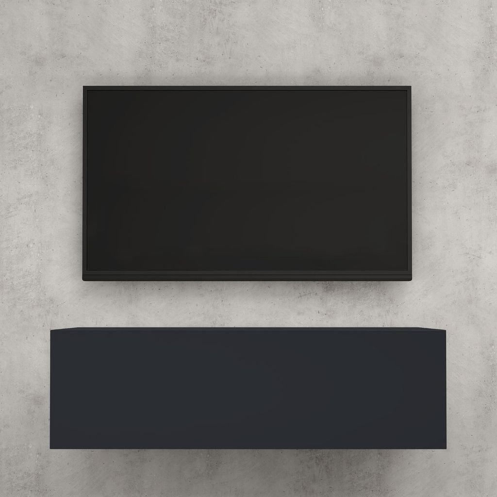 doporro Meuble TV Bas 100x40,2x30cm Armoire TV Gris Noir Image du produit 
