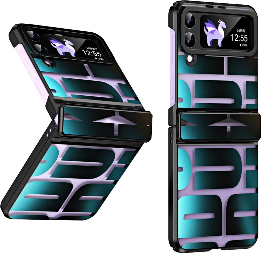 Hülle für Samsung Galaxy Z Flip 4 5G Hülle mit Scharnierschutz, Galvanisierter Klar Schutzhülle Schwarz