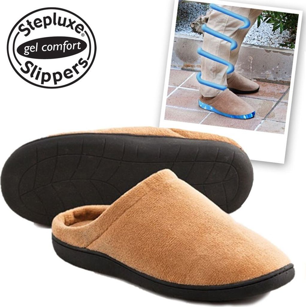 Stepluxe Slippers - Slippers, Winter Hausschuh (2-tlg) .Pantoffeln mit Gelkern, braun, 36-46, warm, weich, waschbar