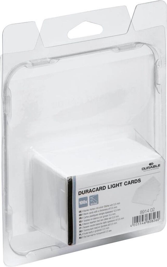DURABLE Cartes plastiques DURACARD® 0.50 mm, 100 pc, Blanc, Image du produit 