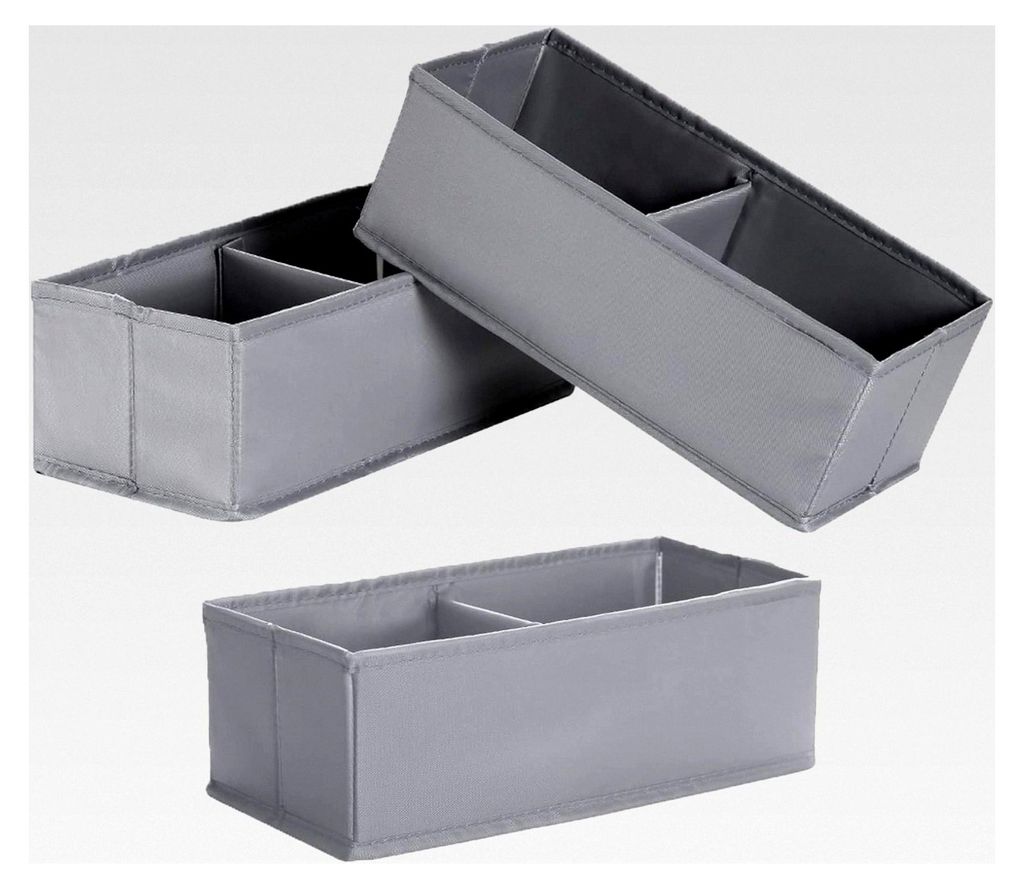 3 Stück Faltbare Aufbewahrungsboxen, Schrankorganizer, Schubladenorganizer für Schlafzimmer und Badezimmer, Stoffboxen für Unterwäsche, Socken,...