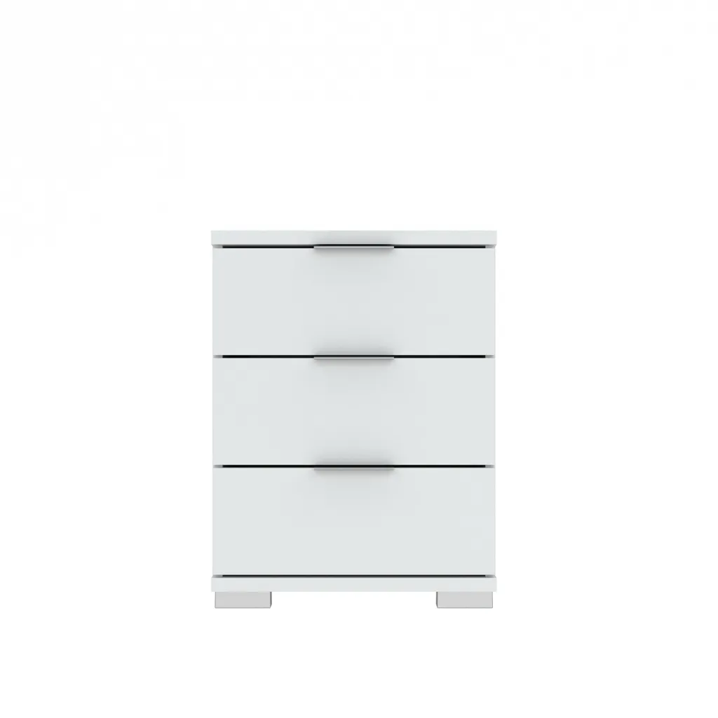 Table de nuit haute blanche PRIMERA : meuble de rangement pour lit boxspring - 2