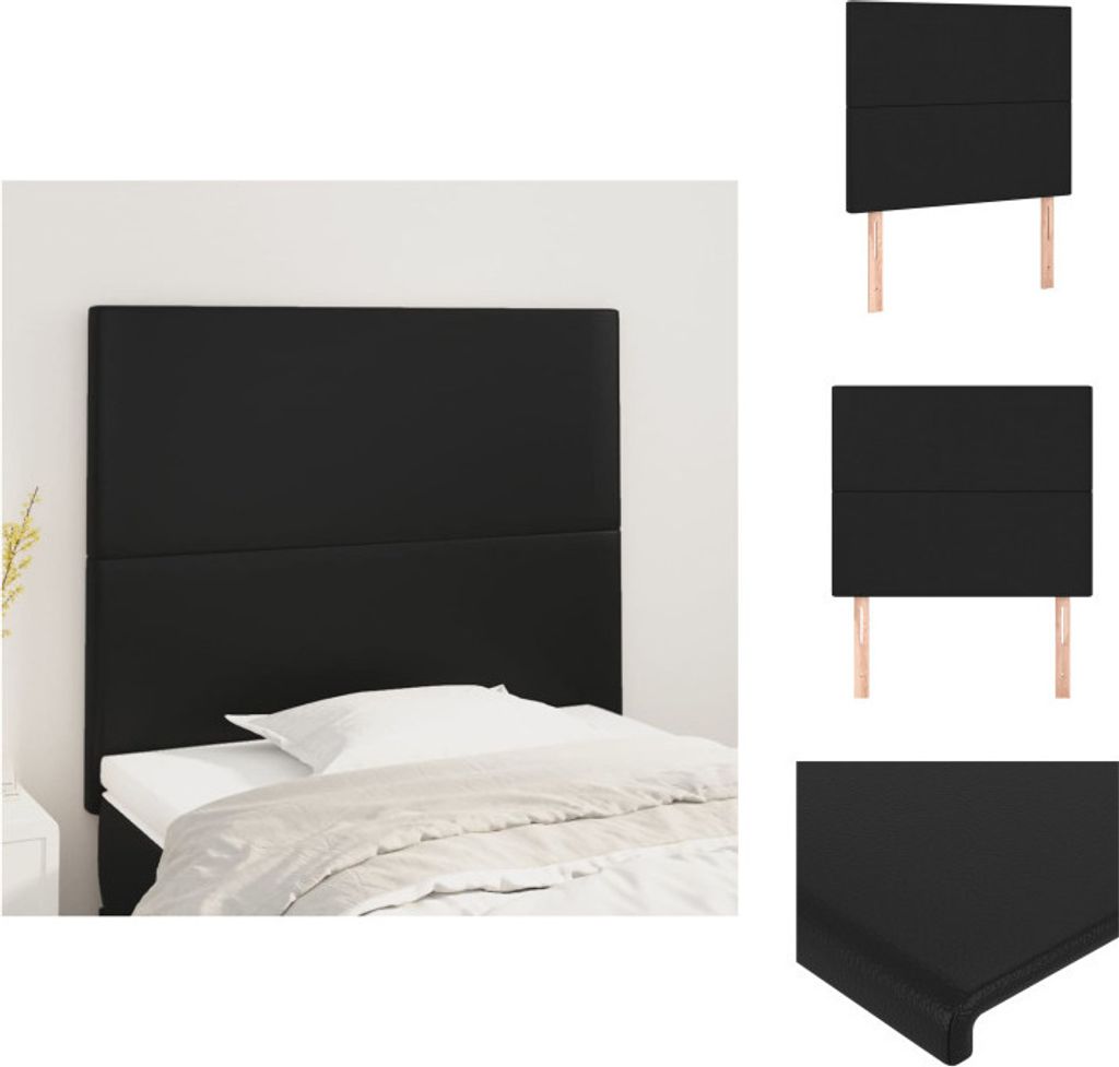 vidaXL Kopfteile 2 Stk. Schwarz 80x5x78/88 cm Kunstleder - Kopf- & Fußenden