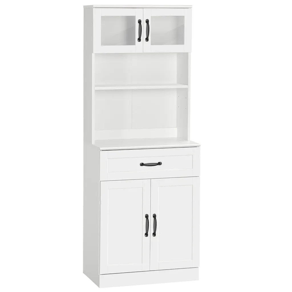 Buffet haut cuisine blanc : la solution pour ranger toute la vaisselle