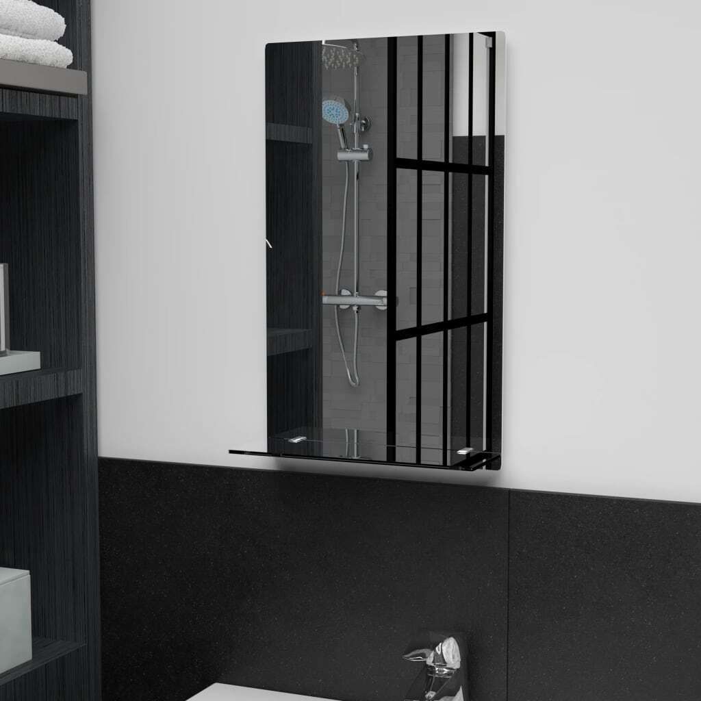 The Living Store Wandspiegel mit Regal 30×50 cm Hartglas