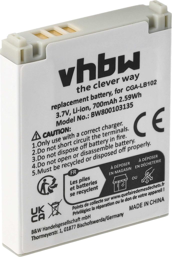 vhbw Akku Ersatz für Panasonic CGA-LB102 für schnurlos Produktbild 