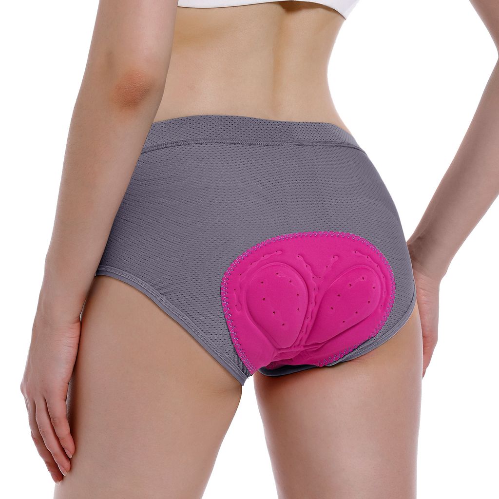 Damen Fahrradhose 4D Gel Radlerhose Fahrradhose Fahrrad Unterwäsche mit Gepolste Grau M