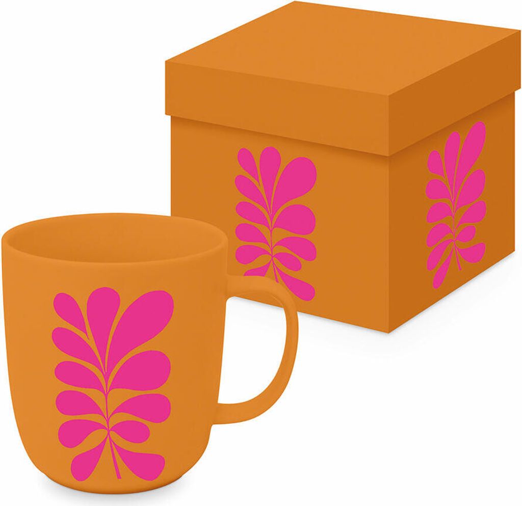 PPD Paula orange Matte Mug, in Geschenkbox, Henkelbecher, Kaffeebecher, Becher, Tasse, New Bone China, 400 ml, 161402325