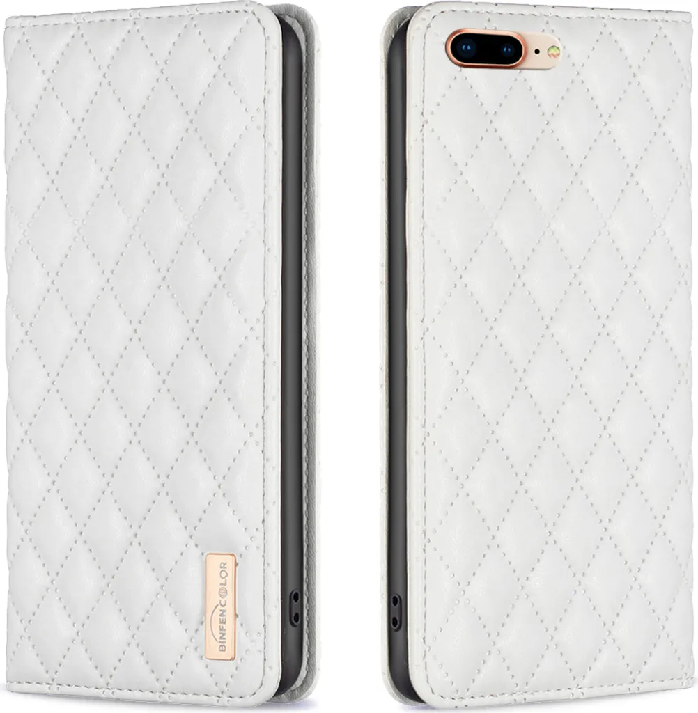 Cover iPhone 7 Plus / 8 Plus Bianca Portafoglio Pelle con Stand Video