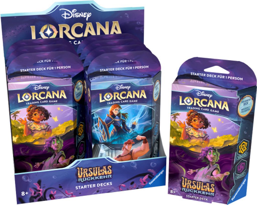 Disney Lorcana: Ursulas Rückkehr - Starter Deck Display mit 8 Starter Decks (Deutsch)