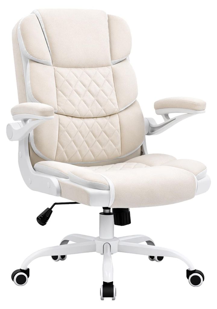 Bürostuhl Jasper Velvet Beige, ergonomische Rückenlehne, Produktbild 