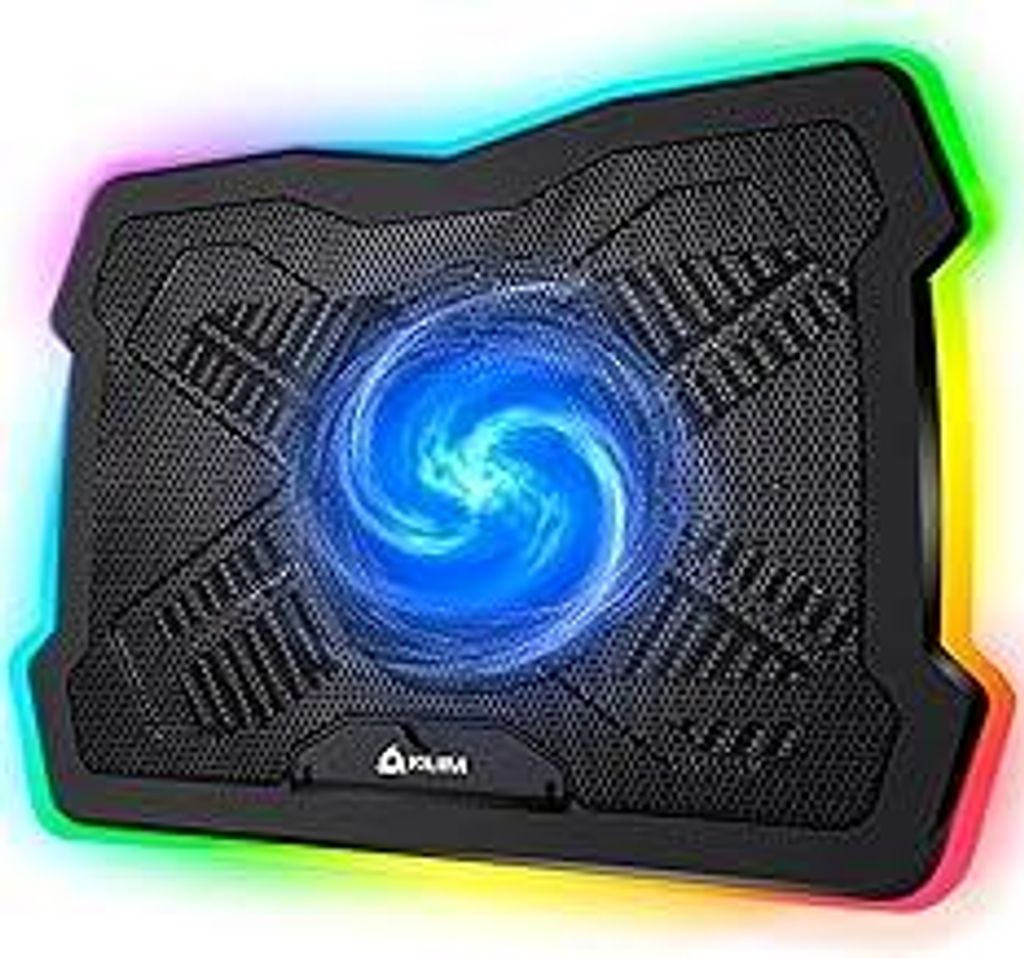 KLIM Ultimate Laptop Kühler + NEU + Gaming Cooling Pad + Stabiler RGB Ständer mit Lüfter + Kompatibel bis zu 17 + USB-Lüfter + Für PC Mac PS5 PS4