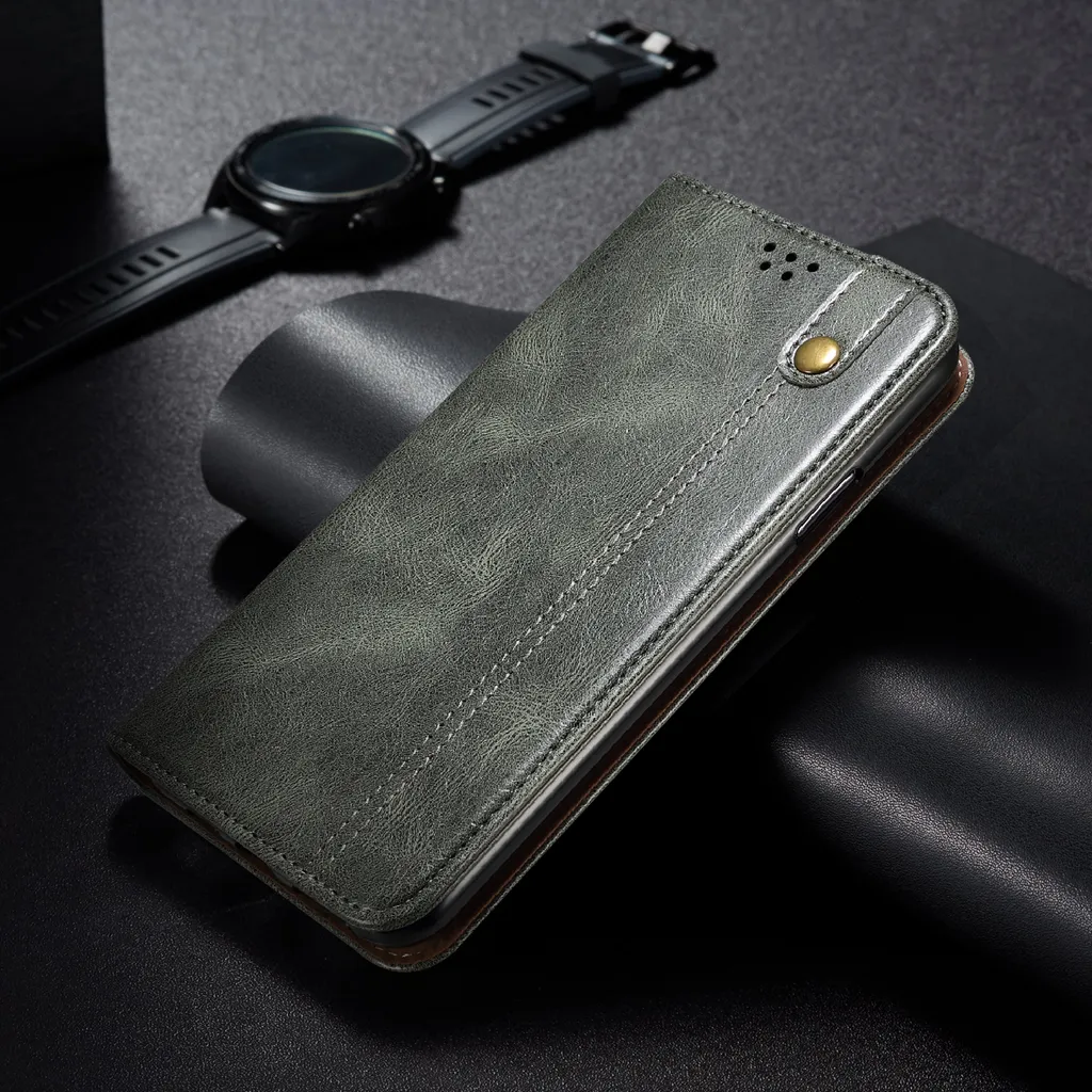 Custodia OPPO Find X3 / Pro: Cover Portafoglio Pelle Verde con Stand - 3