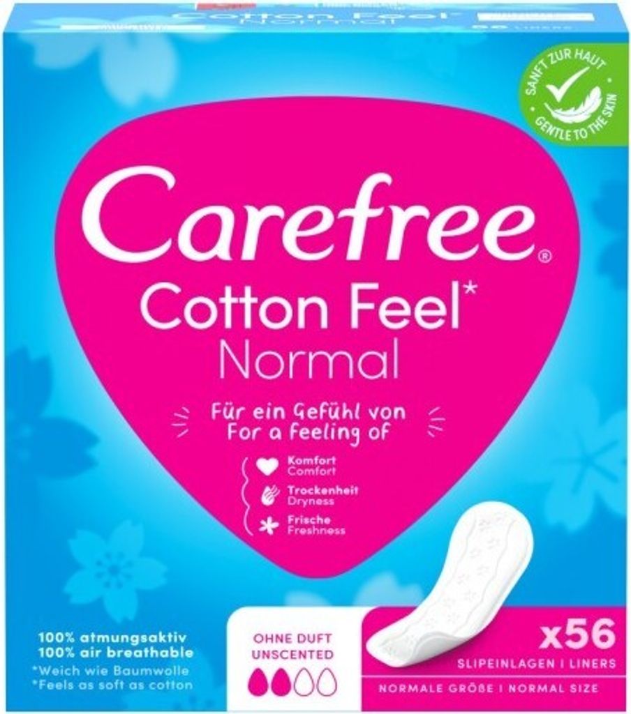 Carefree Slipeinlagen Baumwolle Feel Normal ohne Duft, 56 Produktbild 