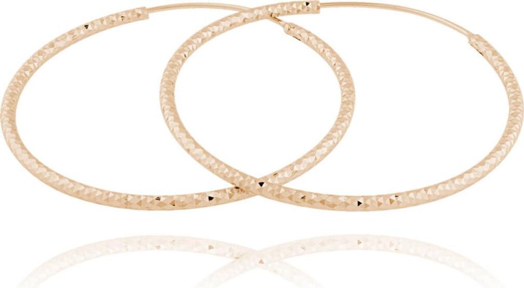 Gold plated silver earrings rings SVLE0216XD5RO - Diameter: 4.5 cm
