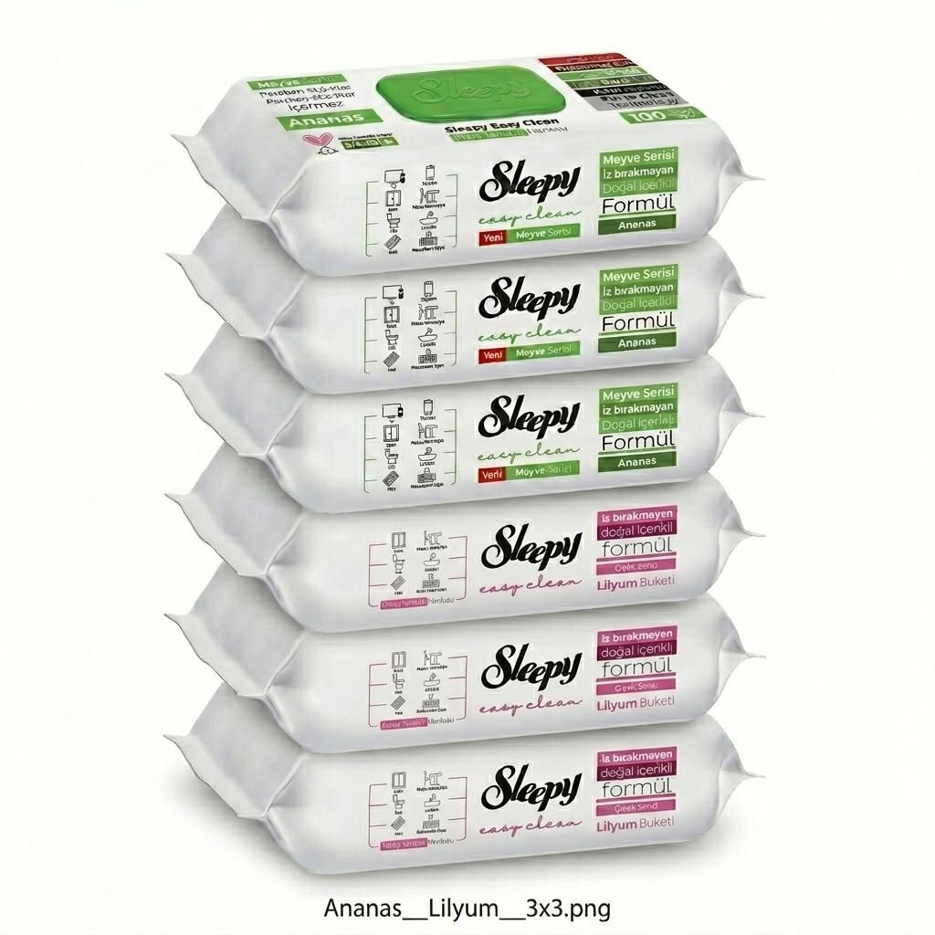Sleepy Easy Clean Oberflächenreinigungstücher – 3x100 Lilium + 3x100 Anannas | streifenfreie Fenster