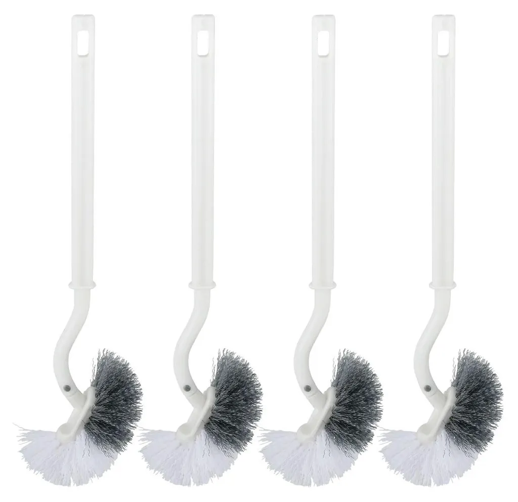 Éliminez les saletés sous les rebords avec ce lot de 4 brosses WC courbées