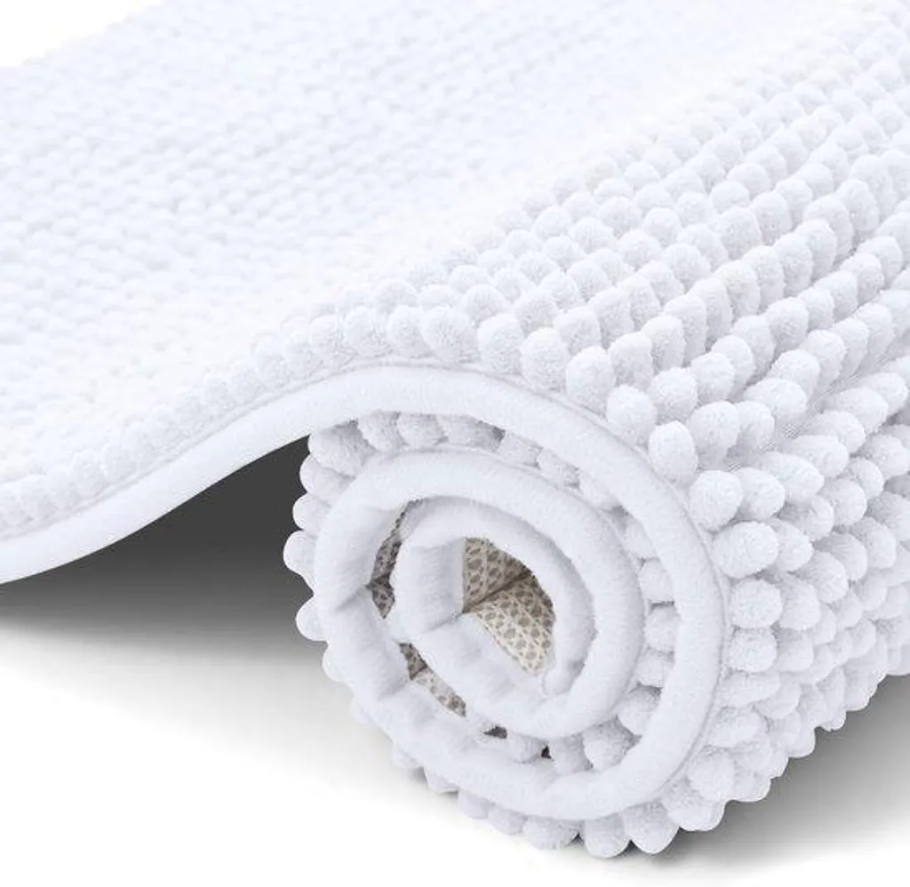 Tapis de bain antidérapant et doux en chenille absorbante - Gris XL