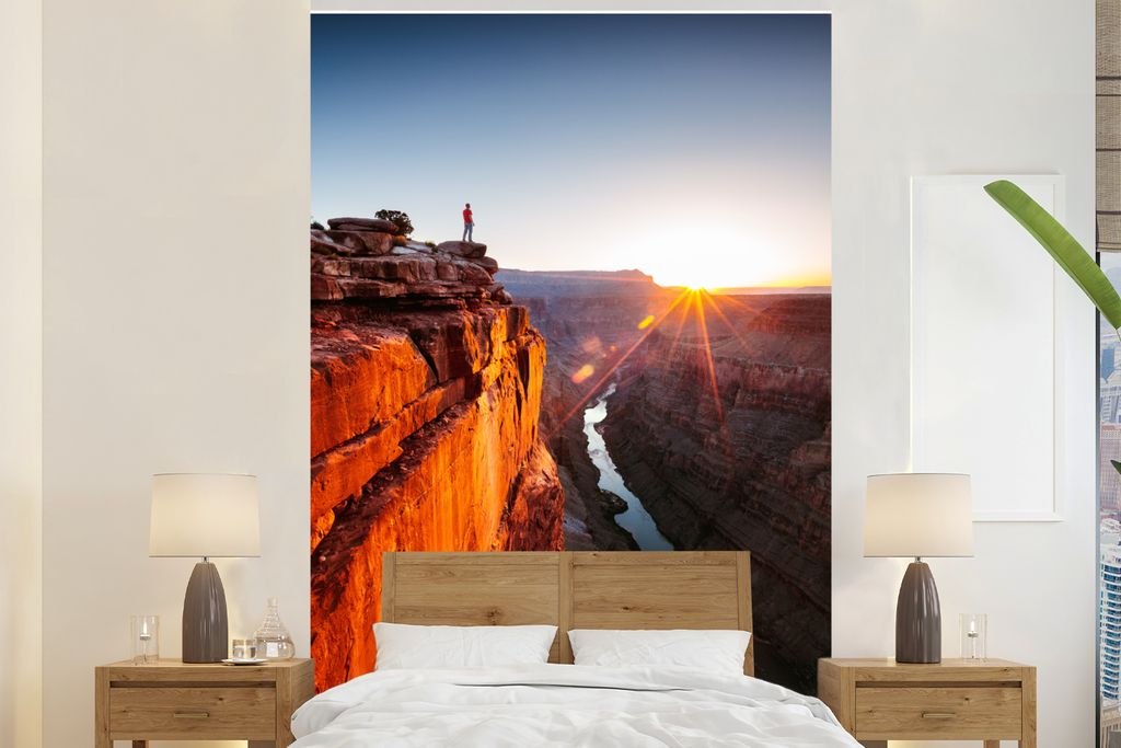 MuchoWow Fototapete für Wohnzimmer oder Schlafzimmer Wandtapete Vinyl Motivtapete Einsam im Grand Canyon - 200x300 cm - Wanddekorationen
