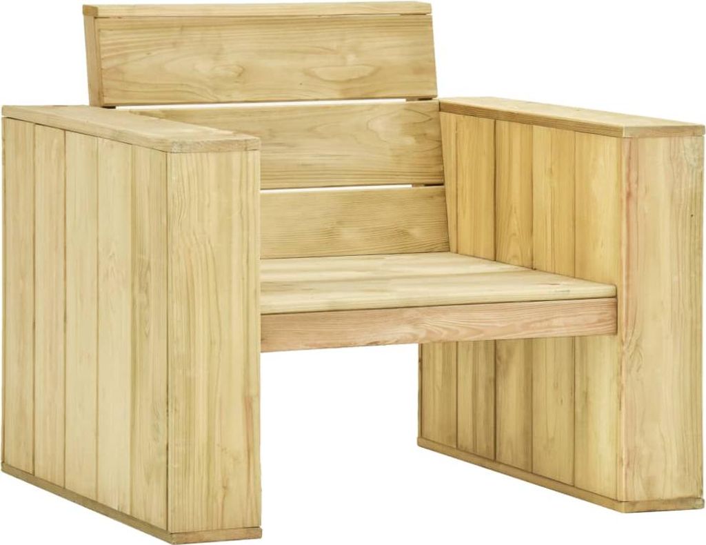 vidaXL Gartenstuhl mit Taupe Kissen Imprägniertes Kiefernholz