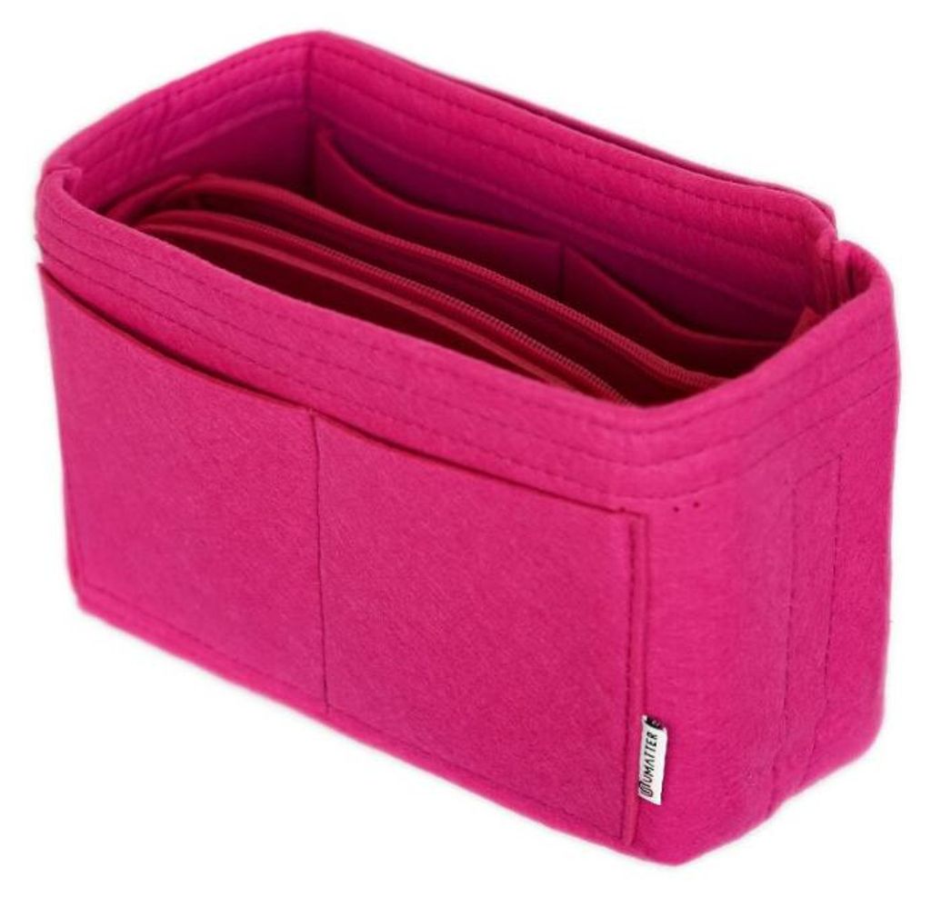 Taschen Organizer Einsatz aus Filz für Handtaschen mit Fächern Fuchsia XS