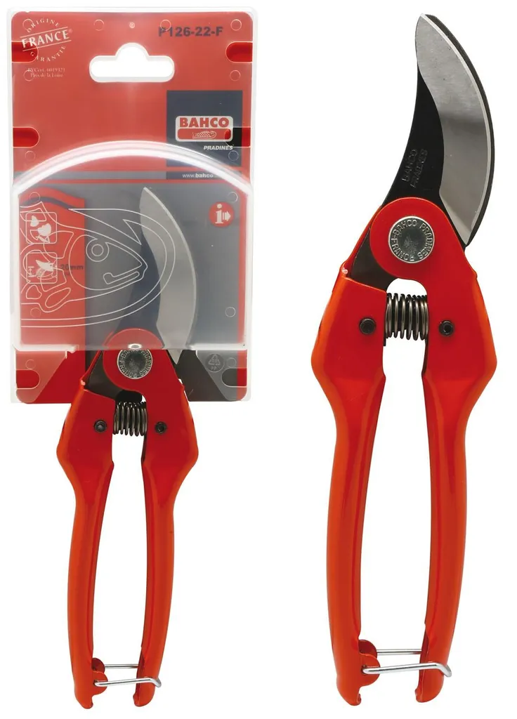 Sécateur de jardin 22 cm en acier moulé P126/22 F, coupe franche nette