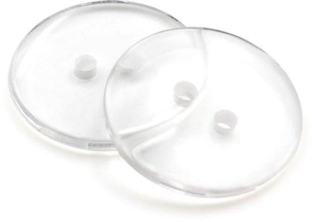 20 runde transparente 2-Löcher Knöpfe 23 mm aus Harz für Nähen