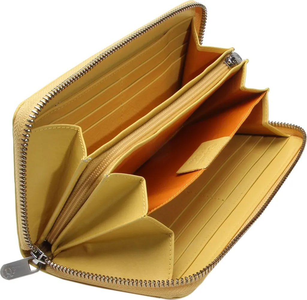 Esquire Pelle portafoglio Viktoria Zip Around Wallet Yellow giallo - 2