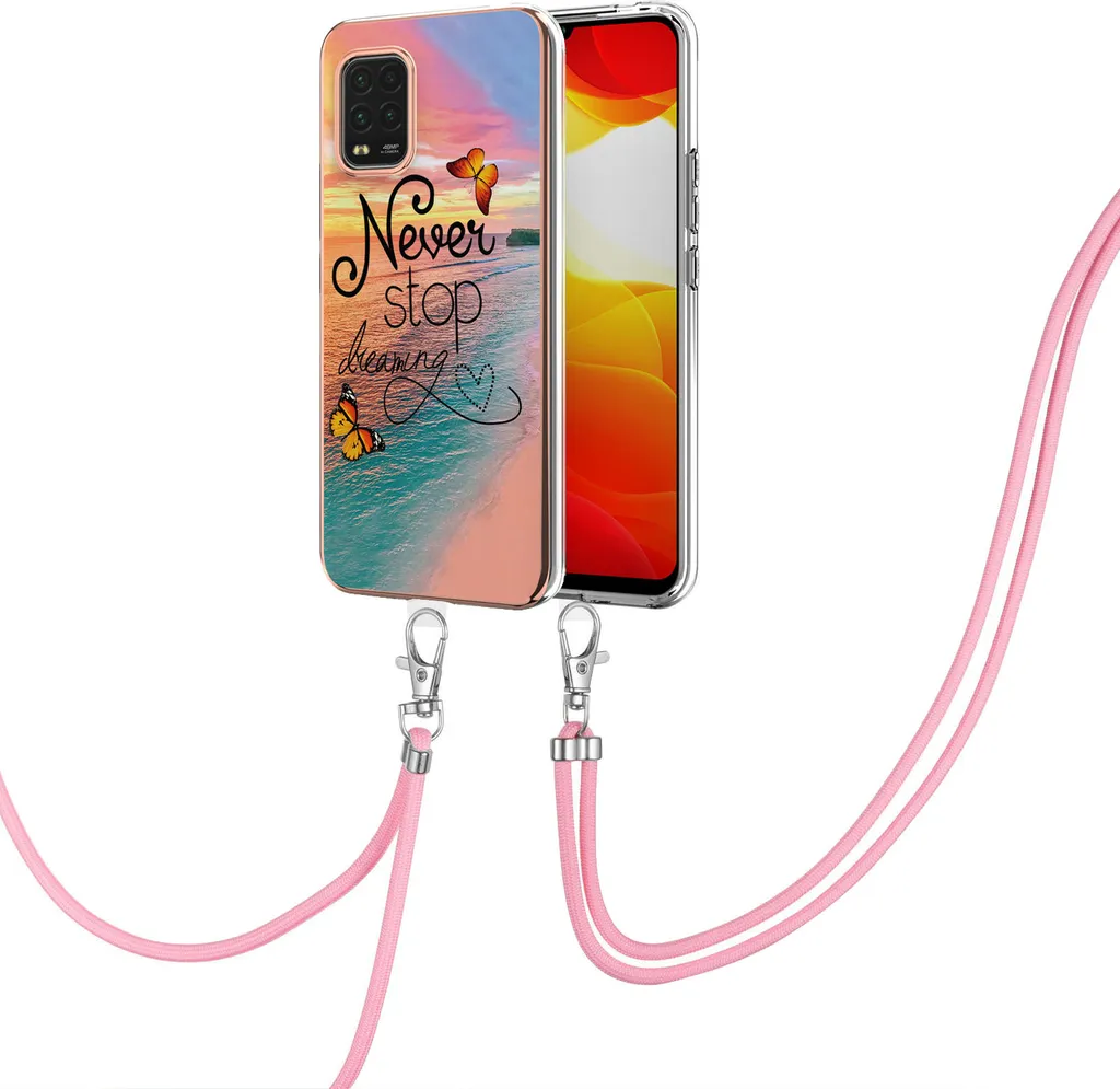 Cover Xiaomi Mi 10 Lite 5G con Laccetto Oro | Custodia Shockproof