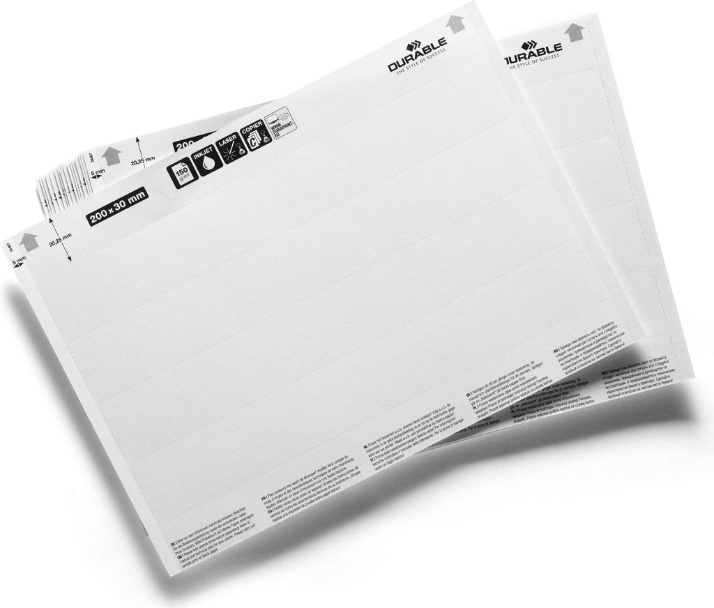 DURABLE Einsteckschilder 200x27 mm 80 St., 804102 weiß Produktbild 