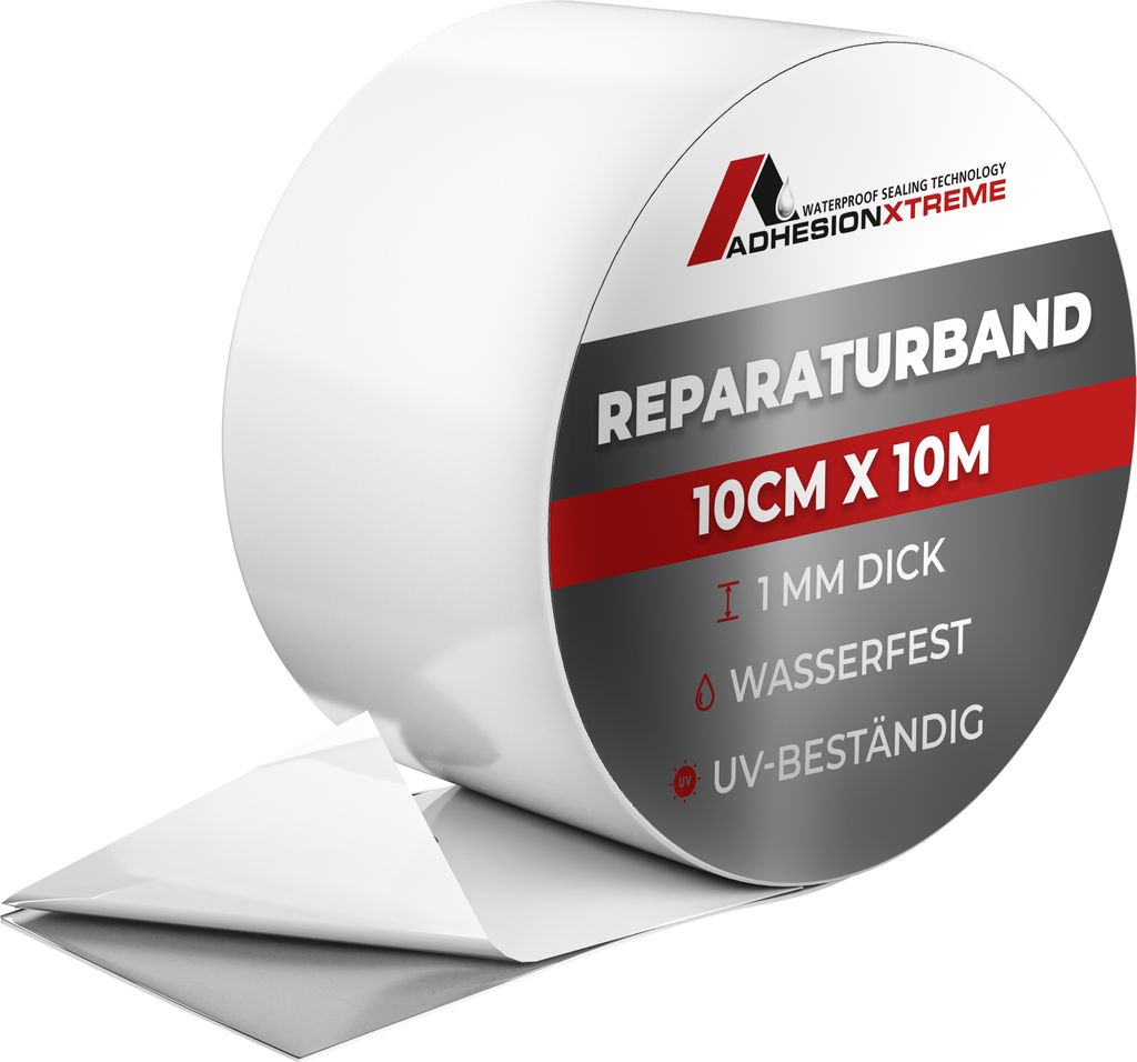 ADHESION XTREME PREMIUM 10m x 10 cm Weiß Reparaturband Klebeband Abdichtband für Wohnwagen, Fenster, Pools, wasserdicht wetterfest