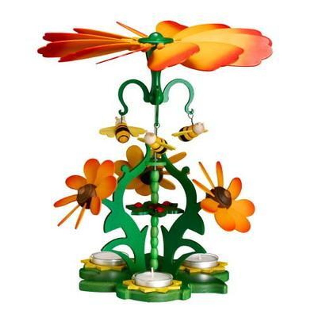 Tischpyramide Blumen mit Bienen HxLxB 29x26x26cm NEU