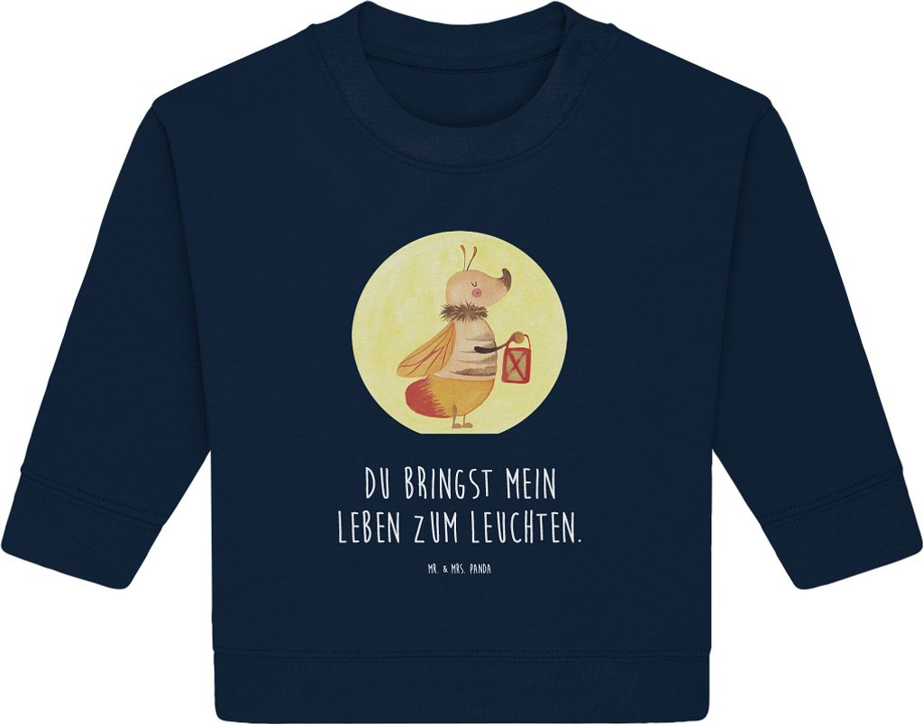 Mr. & Mrs. Panda Organic Baby Pullover Glühwürmchen 12. - 18. Monat - French Navy - Geschenk, Liebe, Bullover, Lustige Sprüche, Leuchten, Liebes...