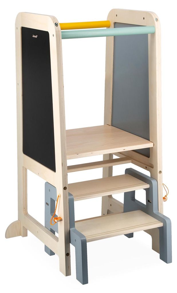 Janod Holz-Lernturm Tafel - höhenverstellbarer Tritthocker Produktbild 